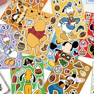 Disney-Mey-Mouse-Puzzle-Kinderaufkleber, Make-to-Face, Lustige Einstellung, Puzzle-Cartoon-Aufkleber, Bildungsspielzeug, 8 Blätter, 16 Blätter Hauptverkauf Mickey Head - №6