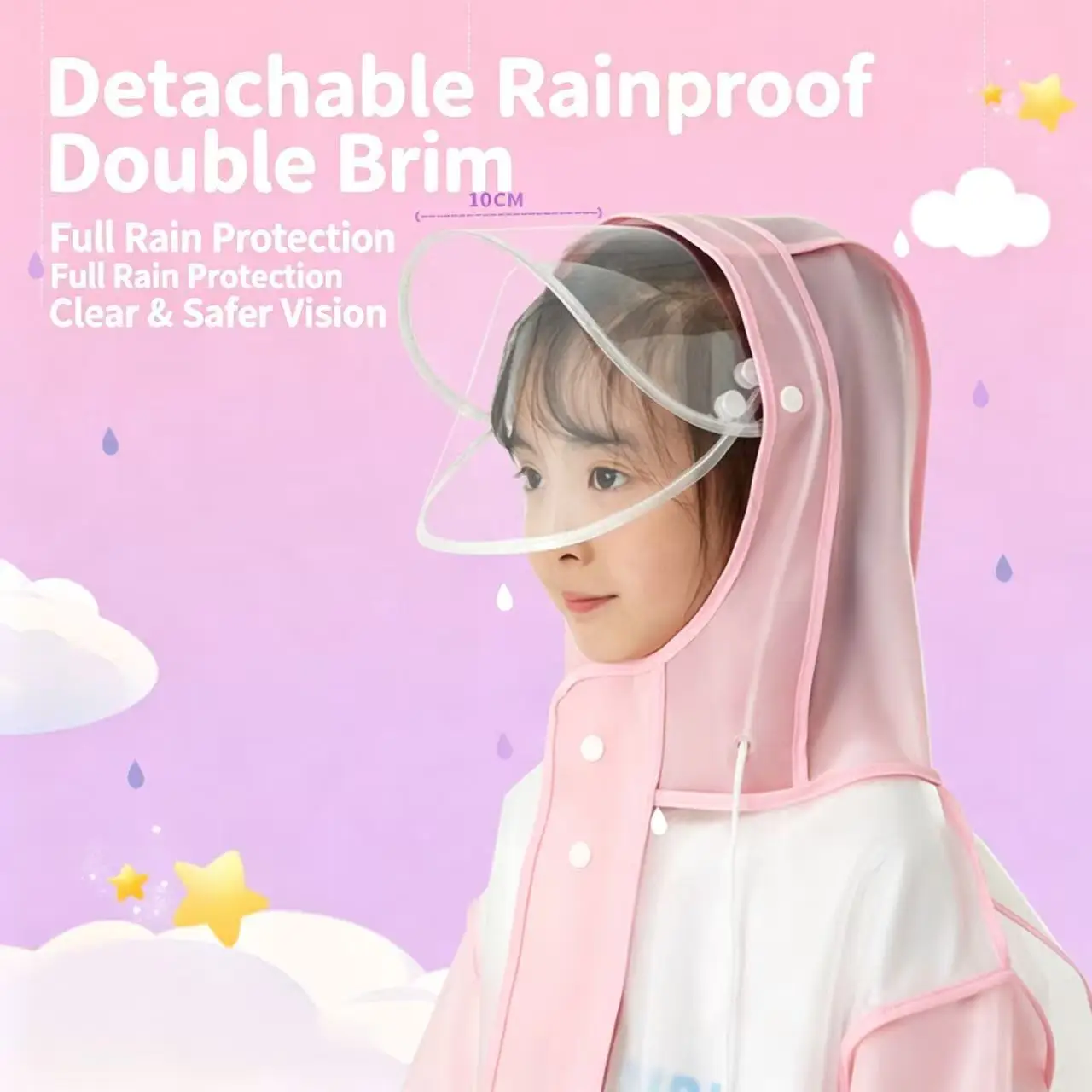Children’s raincoats with backpack pockets, student raincoats, cartoon-themed full-body raincoats for elementary school students