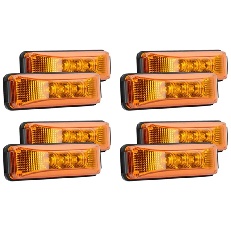 4Pair Truck Trailer Universal 24V Shell Piranha Front And Rear LED Side Marker Light Space Indicator