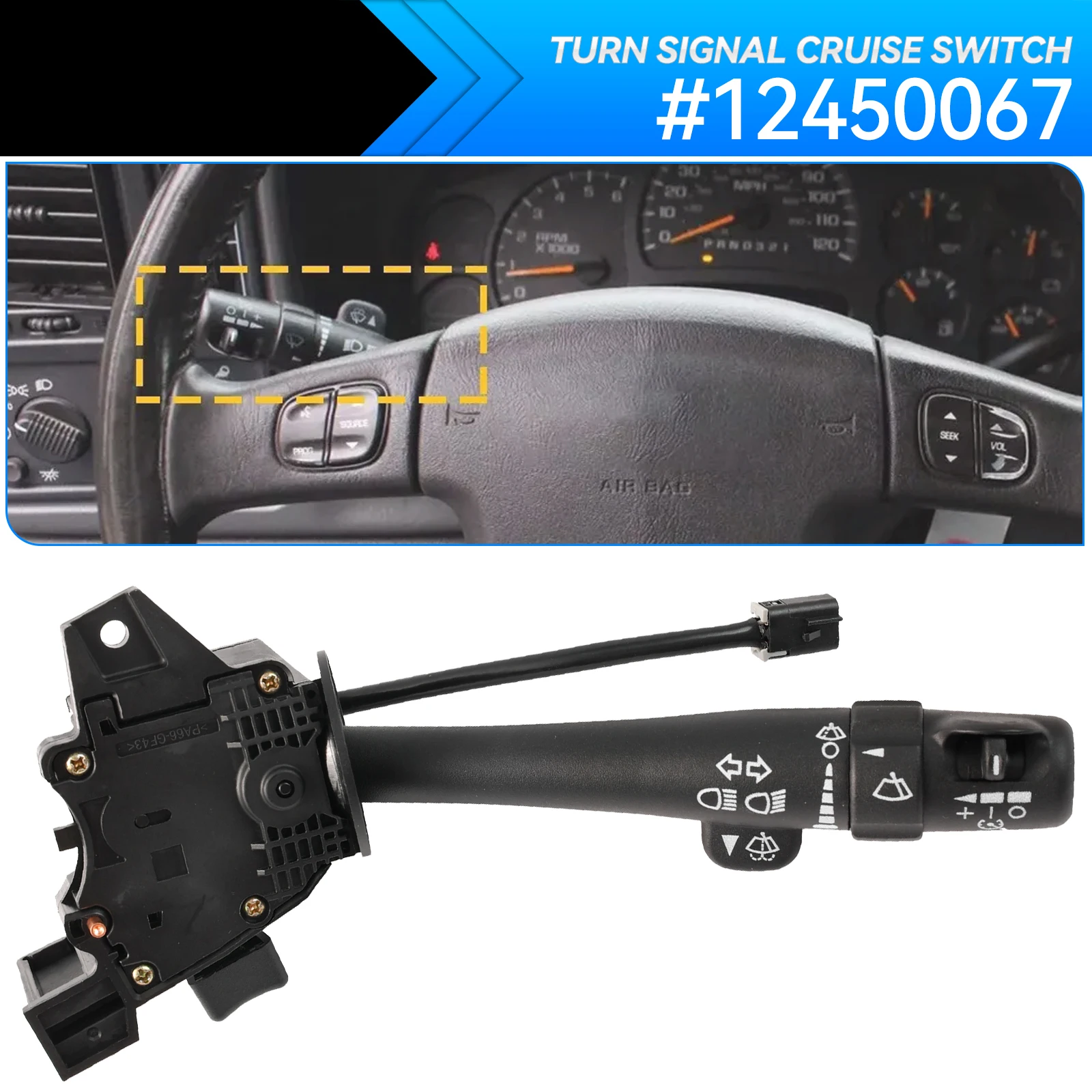 Turn Signal Switch Headlight Multifunction Combination Cruise Control 12450067 For Chevrolet Tahoe Silverado GMC Sierra Yukon