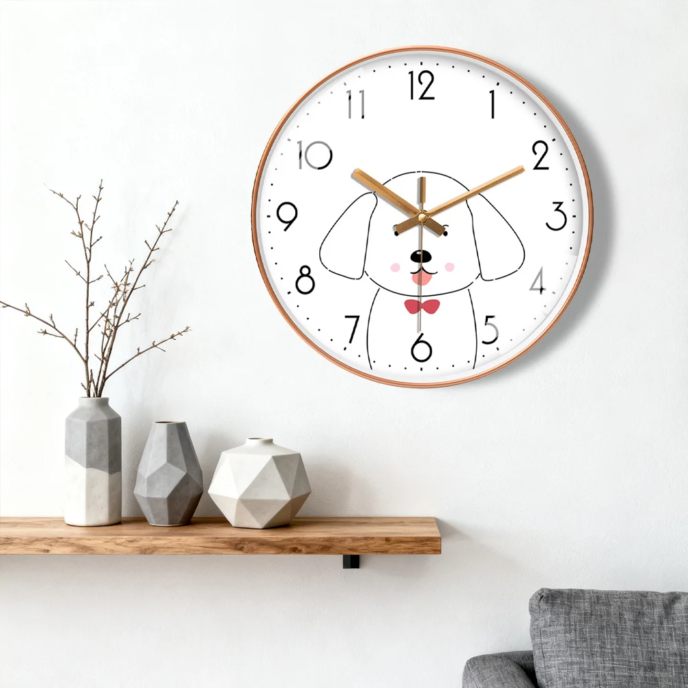 

Minimalist Wall Clock Cute Cartoon Rabbit Design Quartz Movement Wall Watch For Bedroom Office Kitchen Home Decor
