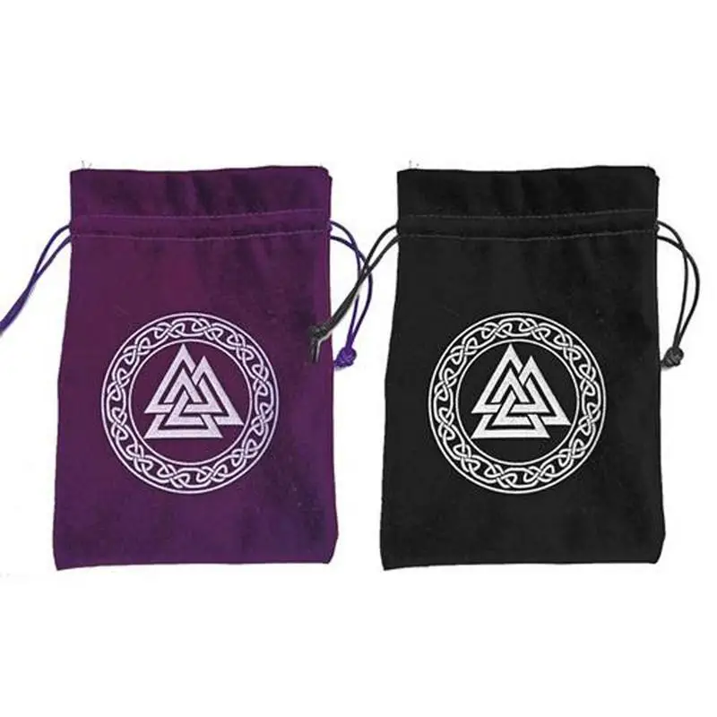 Velvet Pentagram Tarot Storage Bag Storage Package Bag Divination Drawstring Package Party Christmas Gift Pouch 13cm*18cm #WO