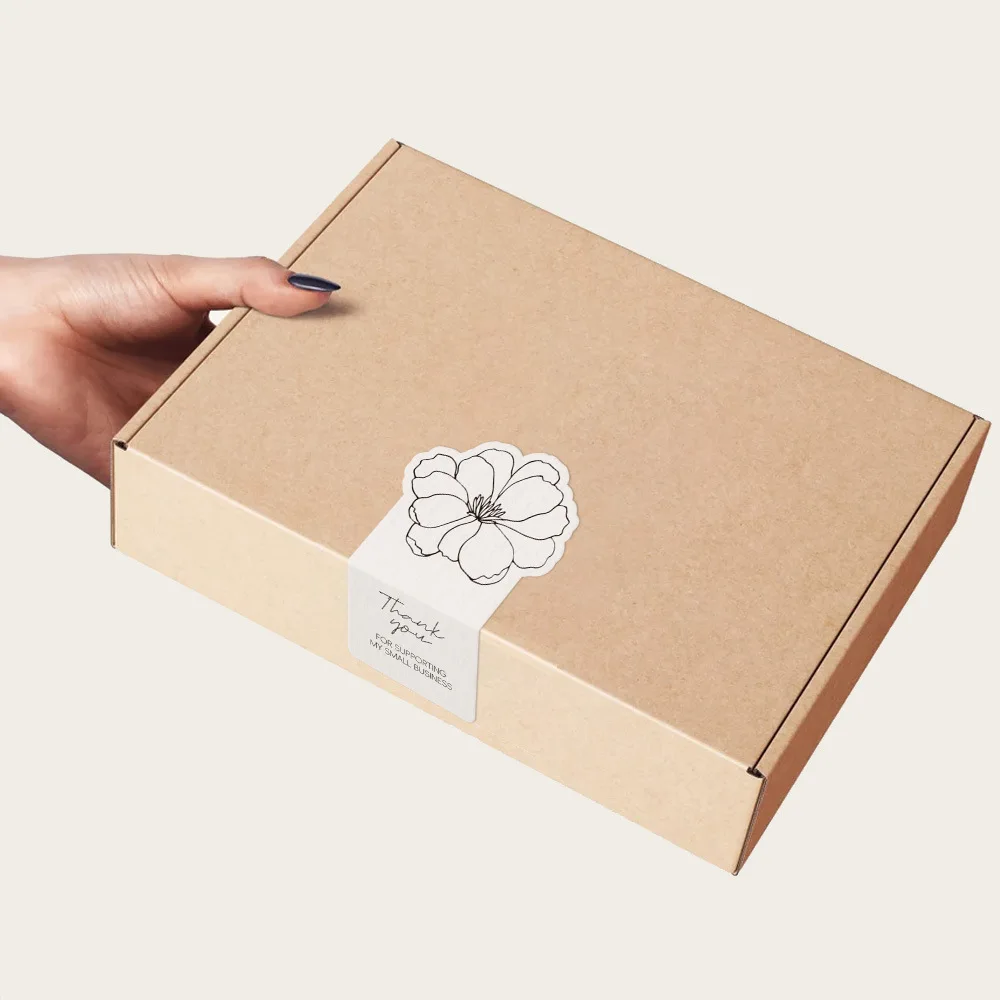 50 ピース/パックの不規則な花長方形ステッカー中小企業ギフトボックスシーリングステッカー粘着包装ステッカー