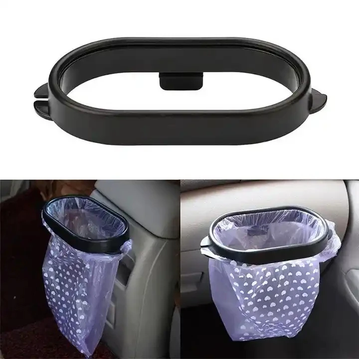1/2pcs Auto Trash Bag Rack Garbage Container Bin Litter Waste Holder Frame Portable Rubbish Bin Black Removable Car Accessories