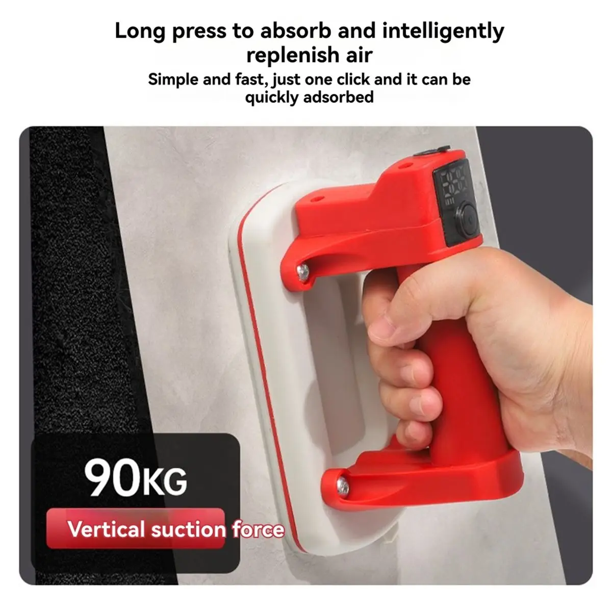 2026 New 90KG Objects Electric Vacuum Sucker Lfit Suction Cup Handheld Tool for Glass Tile Mini Style Automatic Pump Lifting