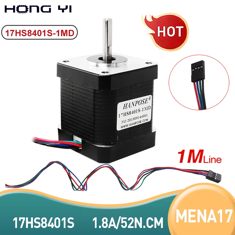 4-lead Nema17 Hybrid stepper motor 12V 42BYGH 1.8A (17HS8401S-1MD) 42 motor For 3D Printer Monitor Equipment