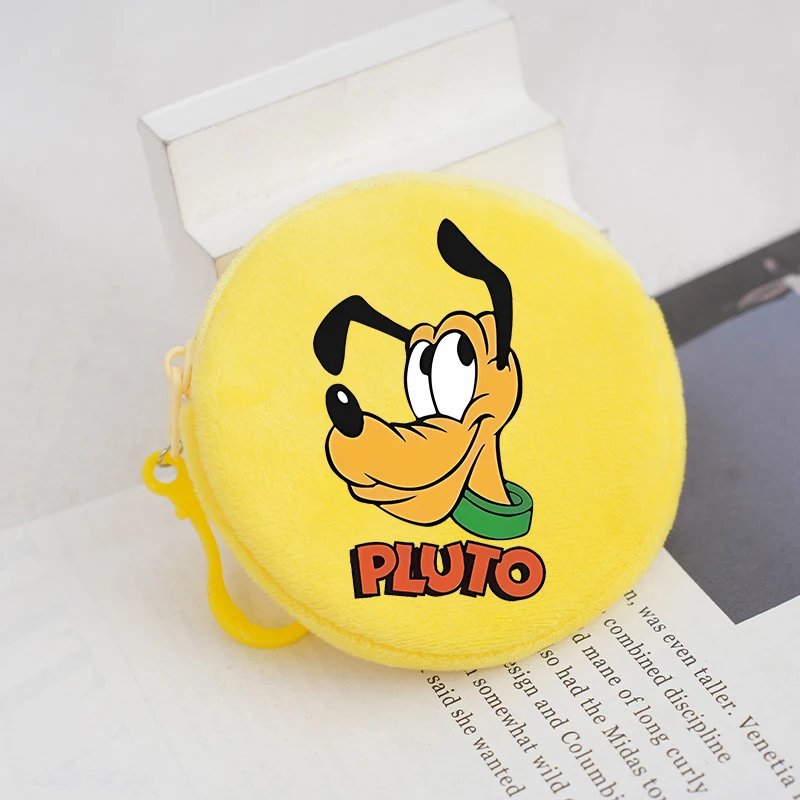 Mickey Mouse Minnie Mouse Plush Coin Purse Disney Anime Figures Printing Mini Wallet Fun Kawaii Earphone Bags Cute Storage Bag