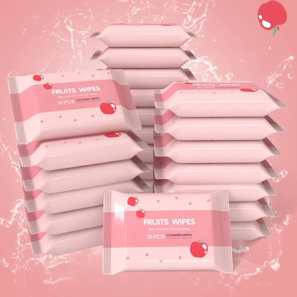 10Pcs/Pack New Spunlace Nonwoven Fabric Wipes Portable EDI Pure Water Water Tissue Extractable Disposable Wet Wipes