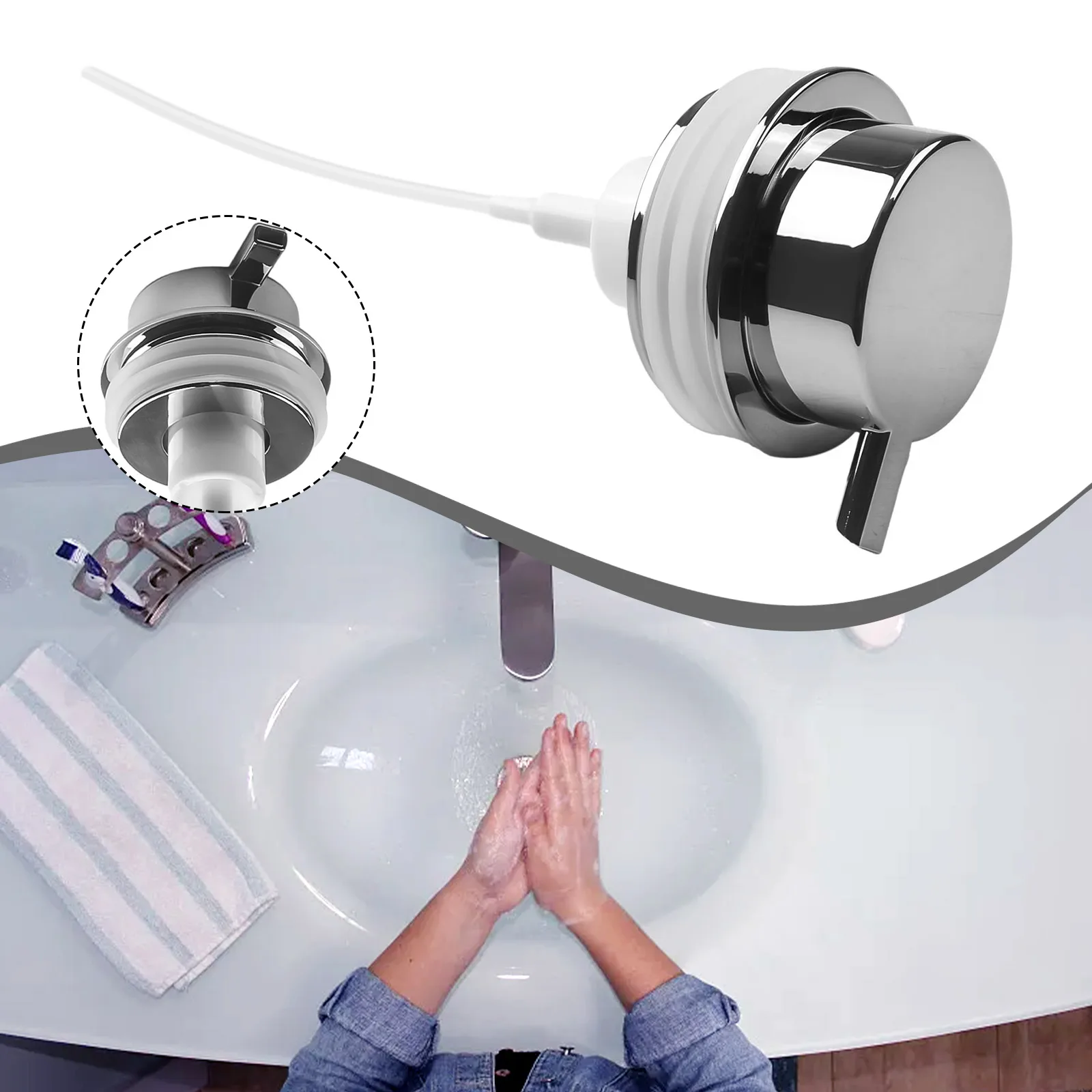 Brand New High Quality For Home Hotel Bathroom Accesories Push Pump Head 10.7x8cm 1CC Volume 1pcs Chrome Press Pump