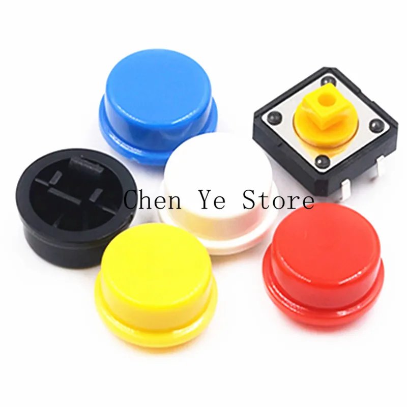 25 PZ/25 Set Box Touch 12*12*7.3h Pulsante Circolare Con Tappo Pulsante Micro Interruttore 12X12X7.3MM