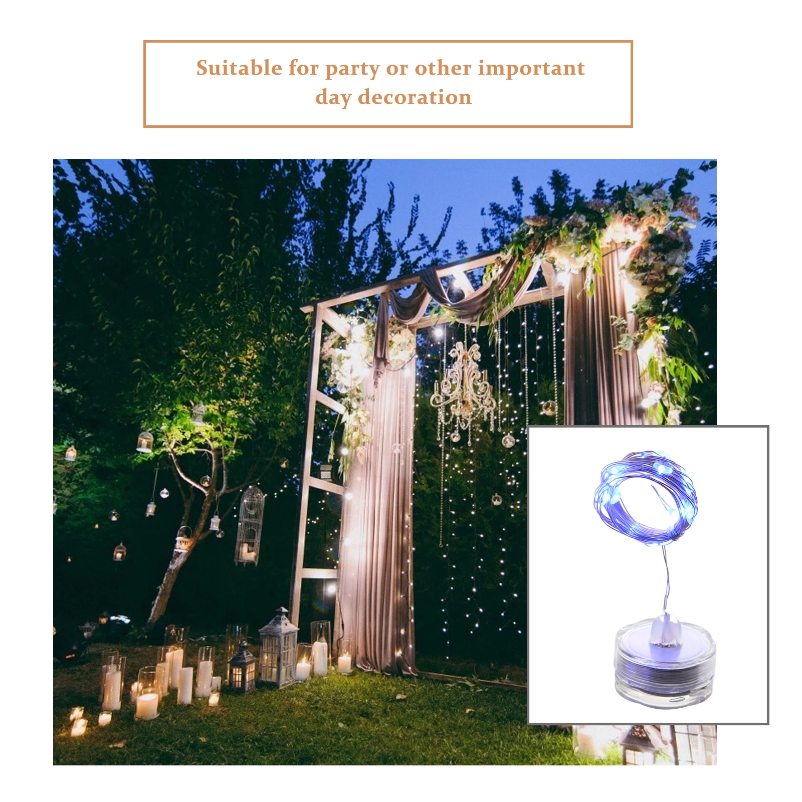 

6pcs Waterproof LED String Lights 2M 20Lights Copper Wire Submersible Diving Lamp Night DIY