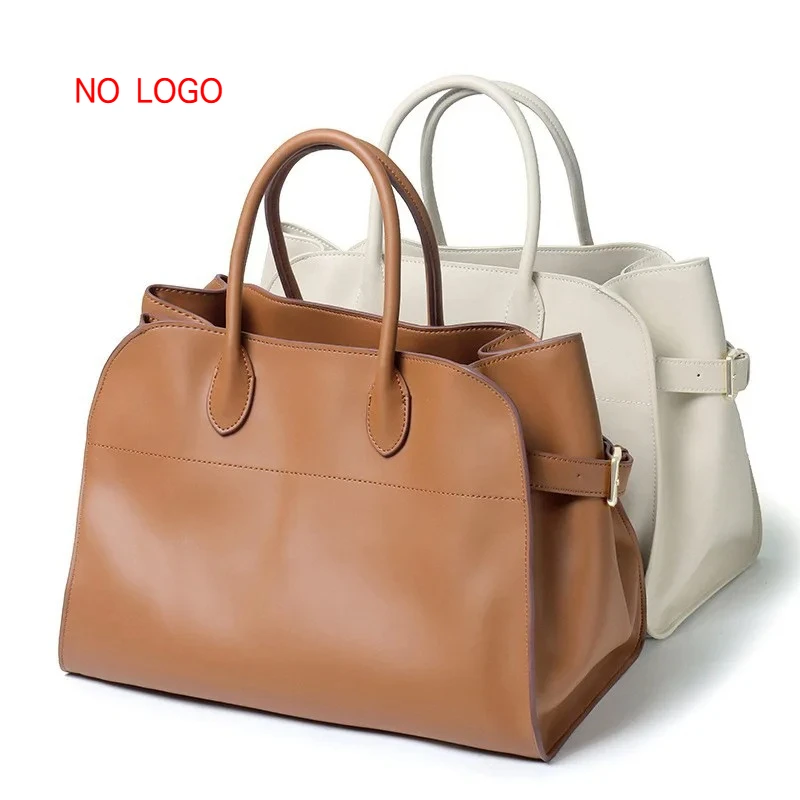 

Real cowhide retro bag, new large-capacity tote bag, genuine leather versatile commuter shoulder handbag, Boston bag.
