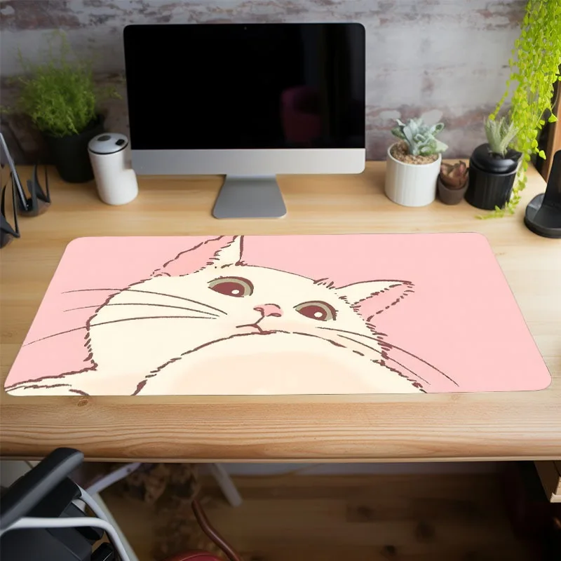 Cute Cat Large GameAnti-Slip Rubber Mouse Pad Gaming Computer Laptop Office Keyboard Pad Extended Desktop Mat Gaming Accessories