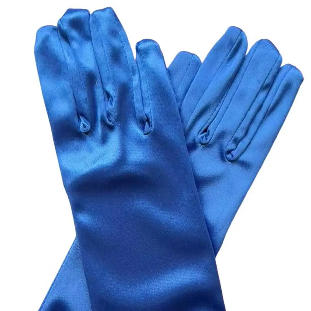 Kids Gloves Solid Color Gloves Kids Rhinestone Bowknot Gloves Bright Color Performance Stage Accessories Princess for Children