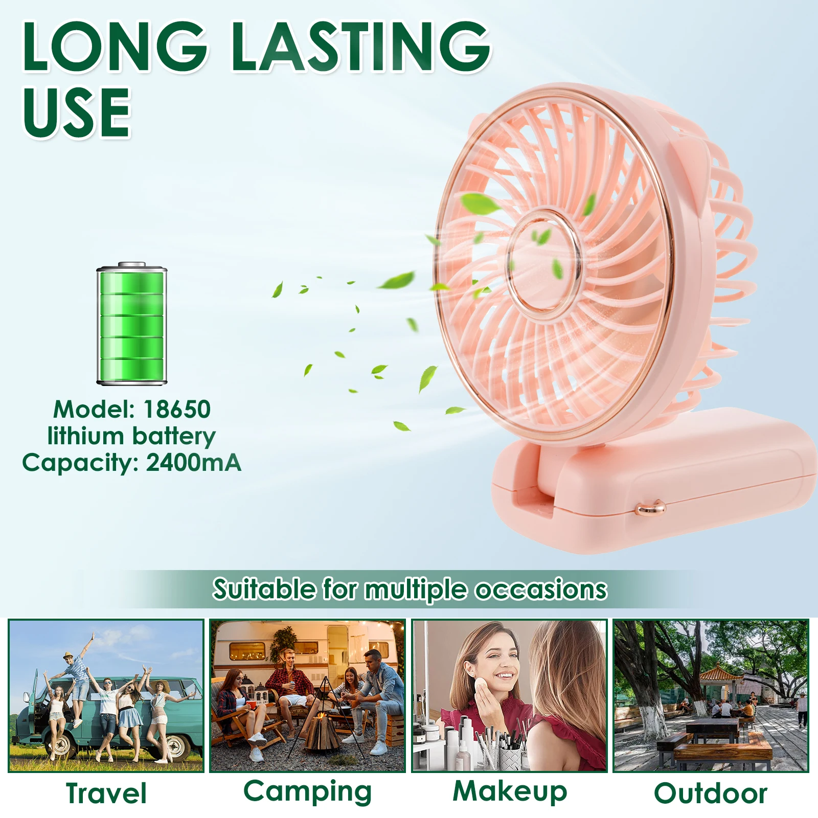 Handheld Mini Fan Portable 90° Foldable Desk Fan Usb Charging With Mobile Phone Holder Display Low Noise Small Electric Fan