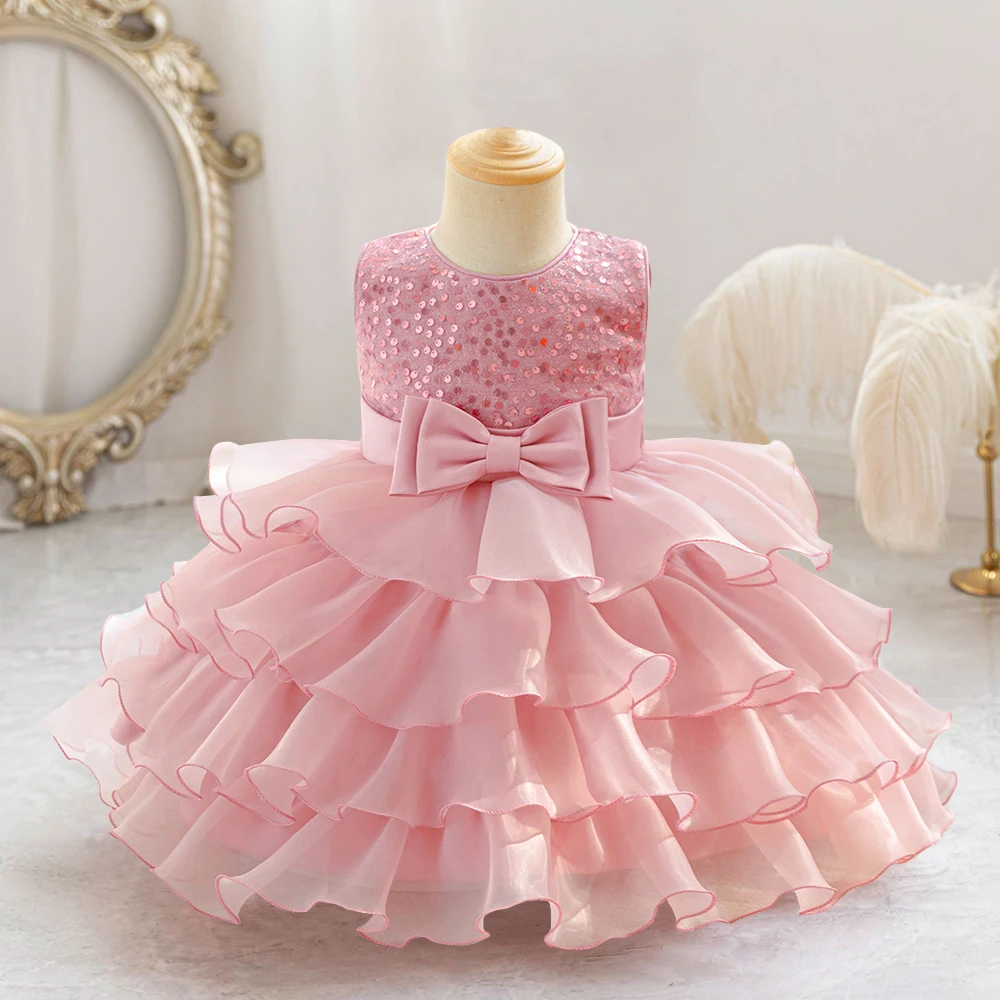 

Newborn 1 Year Princess Tutu Dress For Baby Girl Clothes Sequin Party Dresses Cute Girls Birthday Baptism Clothing