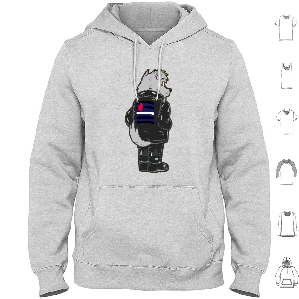 

Кожаный флаг с волком, толстовки с длинным рукавом, волк, животное, пушистый кожаный флаг Pride Lbgtq