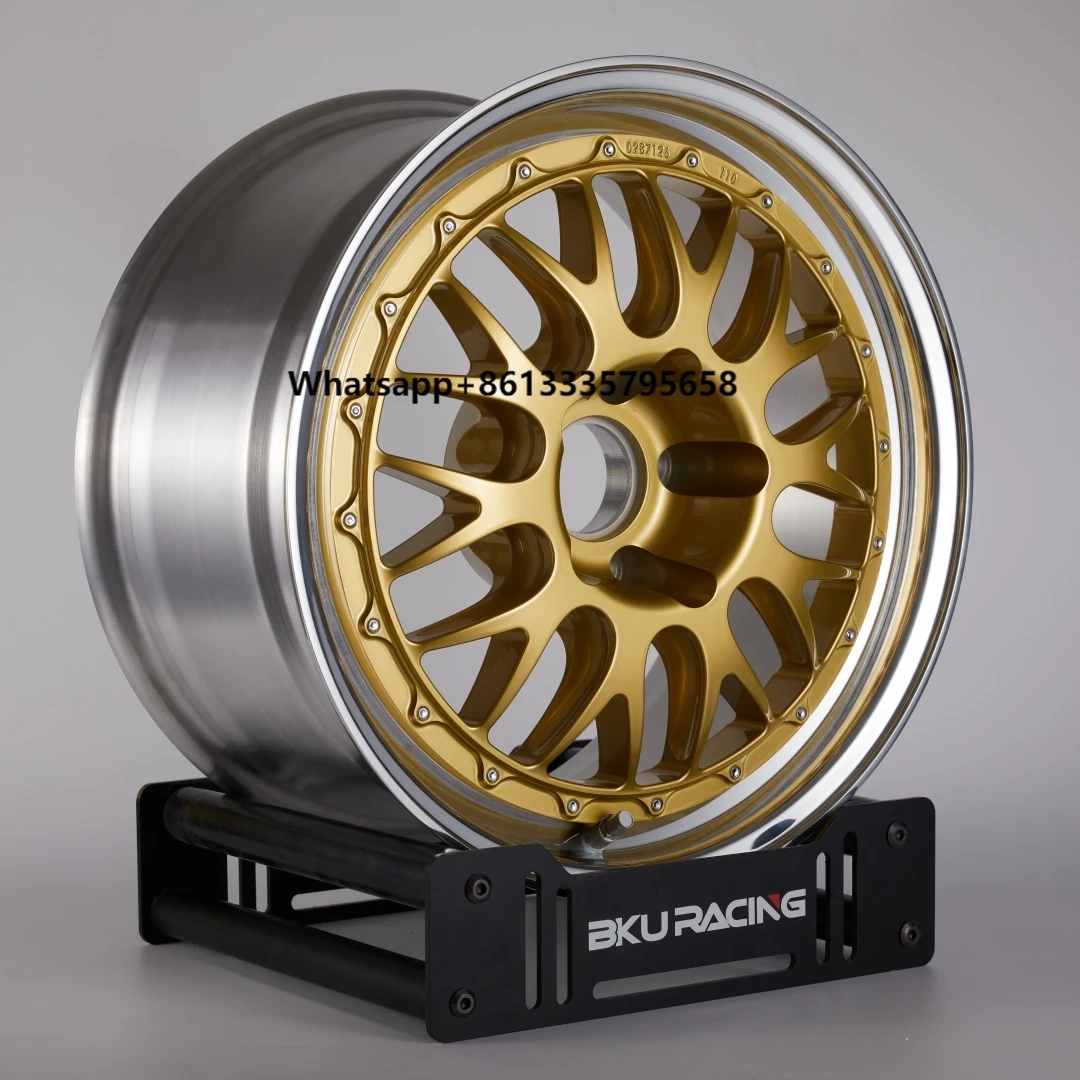 

Bk Custom 3piece Forged 5x120 5x130 5x114.3 E88 E87 Wheels 15 16 17 18 19inch Gold Center Wheel Rim for Porsche Nissan