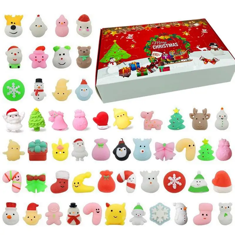 

Kids Countdown Calendar Small Cute Countdown Calendar Stress Ball Playset 24 PCS Sensory Toys Home Party Decoration Christmas