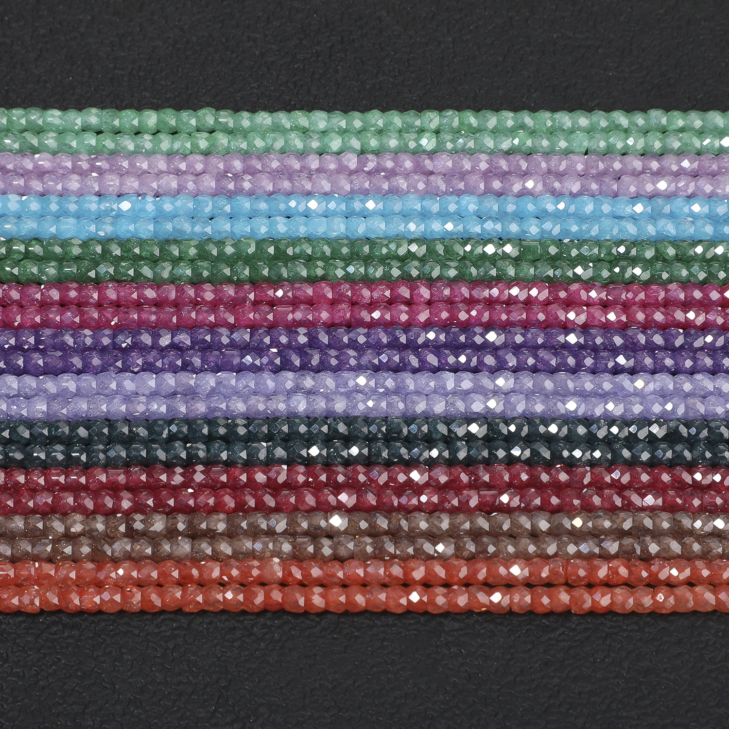 2x3mm A+ Faceted Ice Cracked Natural Zircon Gem Stone Beads Multicolors Mineral Beads For Jewelry Making DIY Bracelets Necklace