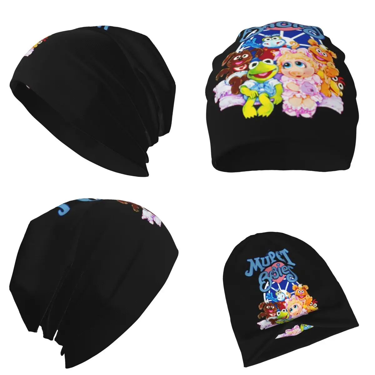 قبعة Muppet Babies الدافئة المحبوكة، قبعة بونيه عصرية للخريف والشتاء، قبعات بيني خارجية للبالغين من الجنسين