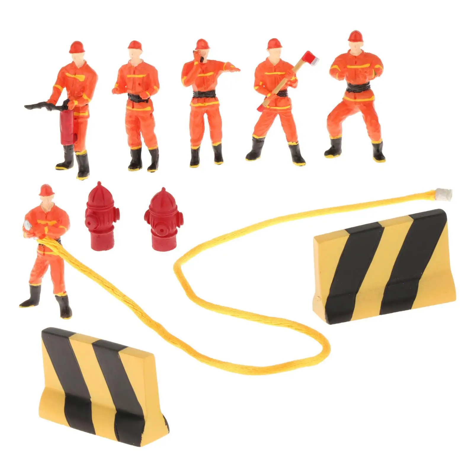 Miniature Firefighter Figures 1:50 Diorama Character Train Railway Layout for Trains Railroad Model Building DIY Projects