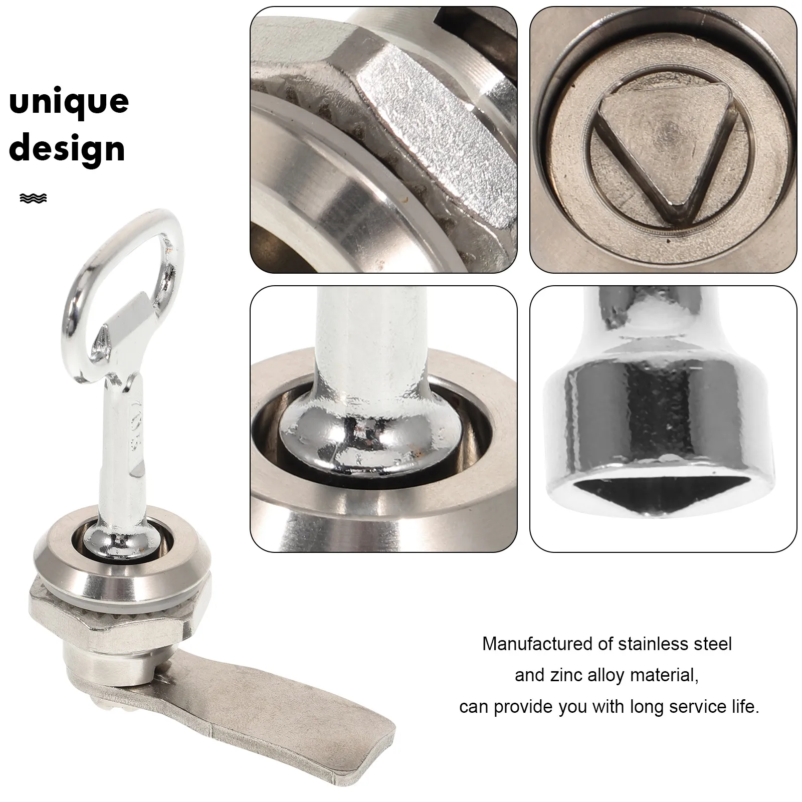 

Cabinet Drawer Locks Stainless Steel Triangle Lock for Cabinets Toolboxes Lockers Safe Securing File Cabinet Door RV Storage