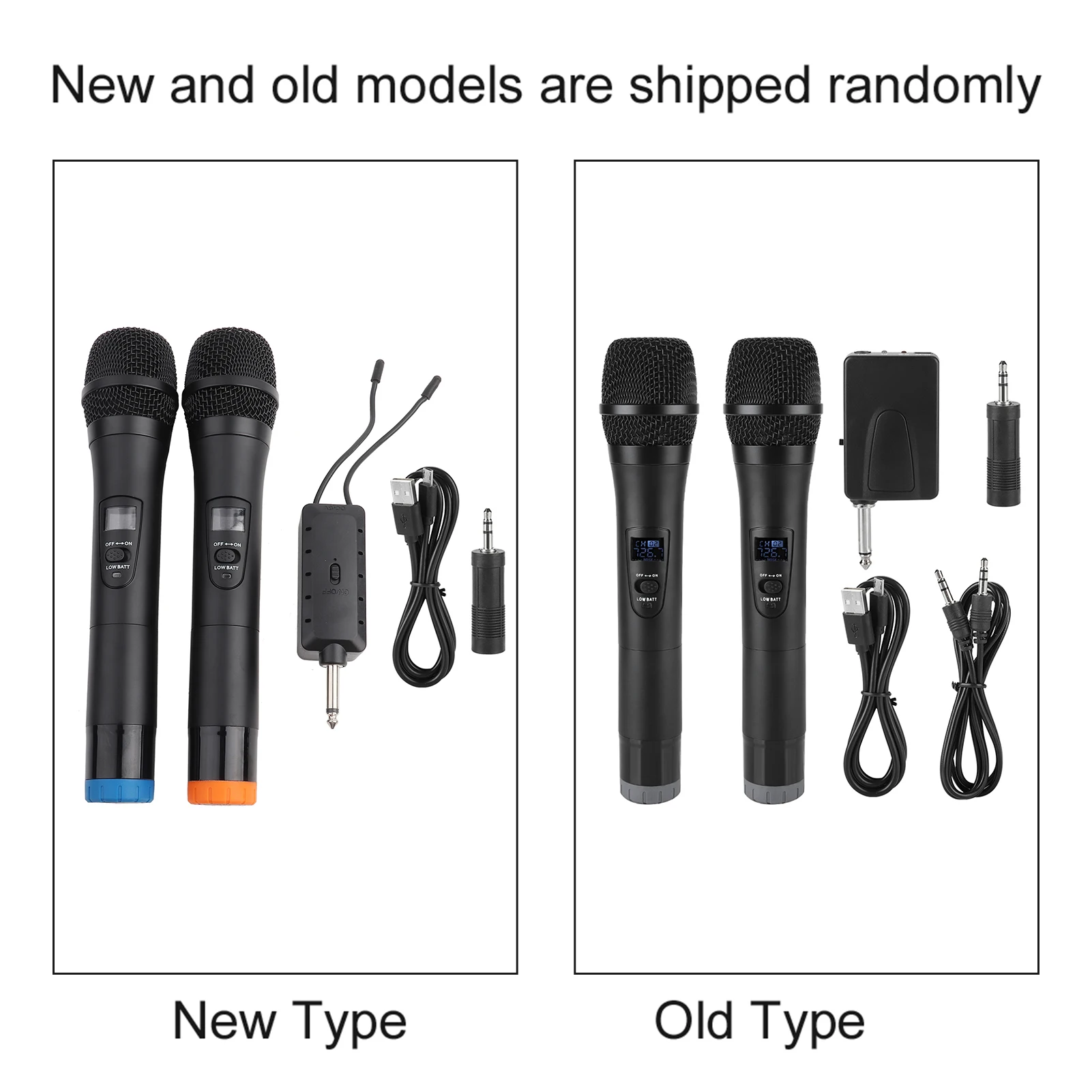 1 to 2 Universal Wireless Handheld Microphone with Receiver for Amplifier Multimedia for Karaoke Business Meeting