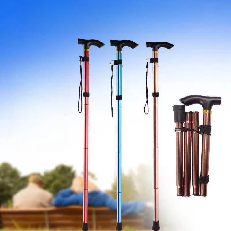 

Folding Cane with 5 Gear Foldable Walking Stick Anti-Slip Lightweight Disability Aluminium Cane Adjustable Crutches Pole Unisex