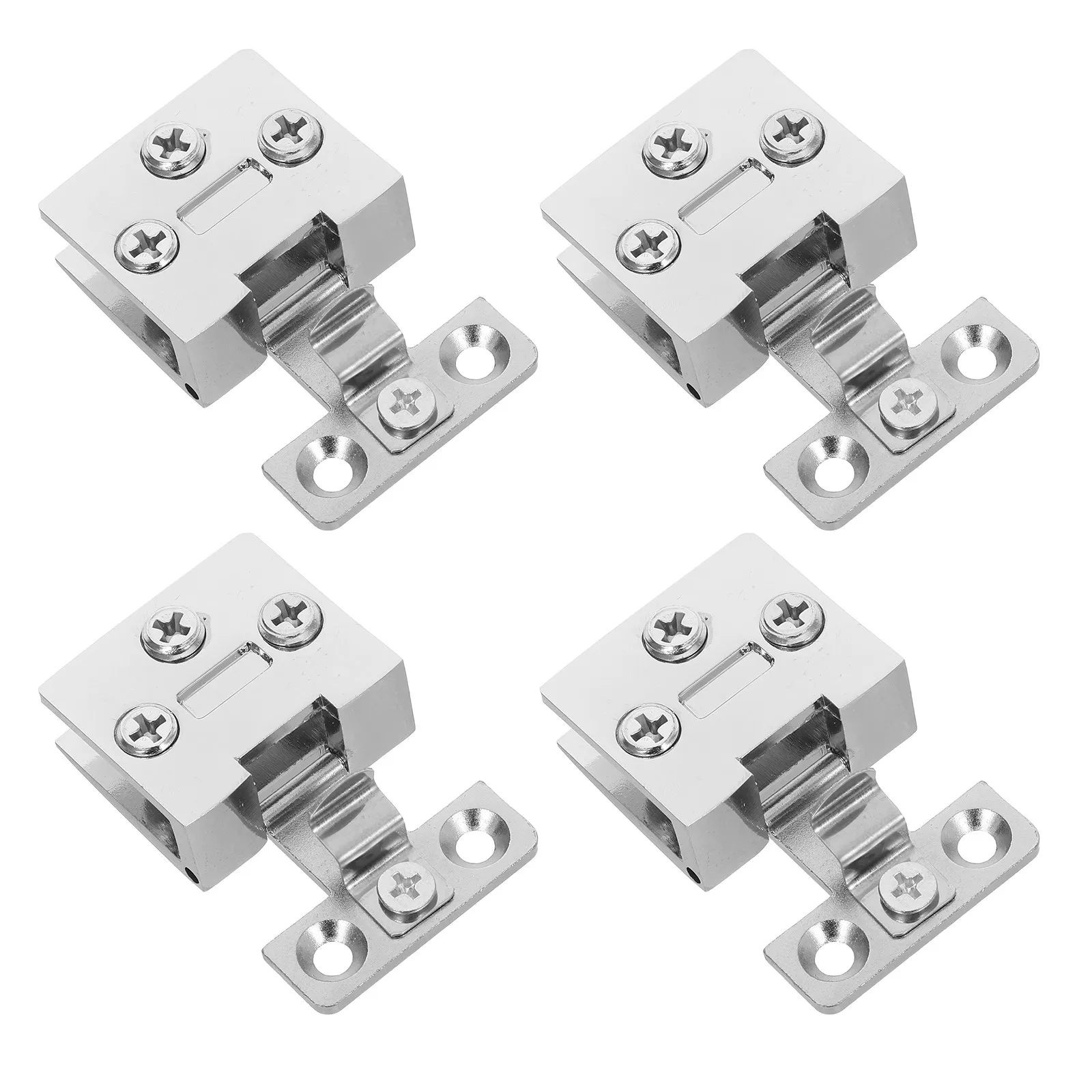 4Pcs Glass Door Hinges Clamp No Drilling 3-8Mm Tempered Glass Cabinet Wine Display Bathroom Shower Hardware Shower Door Clamp