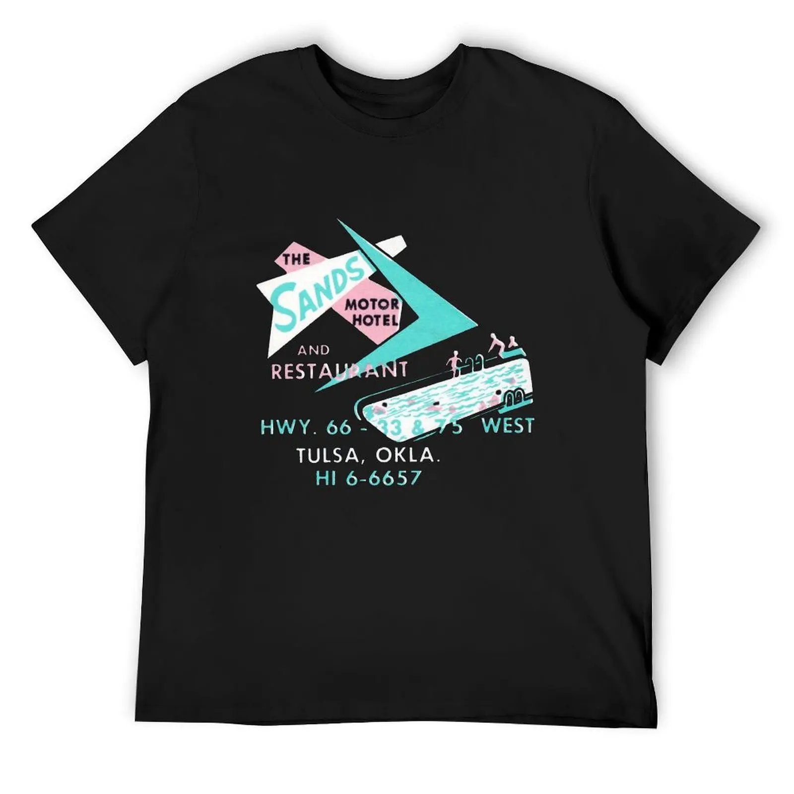 

1950s Sands Motor Hotel on Route 66 T-Shirt animal prinfor boys plus size tops vintage t shirts anime shirts men