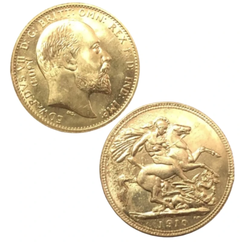 Replica 1910 United Kingdom 1 Sovereign Golden Copy Coin