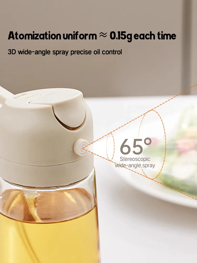 Kitchen And Household Spray Dual-Use Oil Pot Glass BBQ Outdoor Camping Atomization Spray Bottle Automatic Opening And Closing