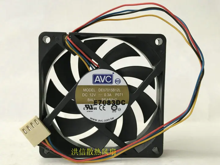 

AVC DE07015B12L DC 12V 0.30A 70x70x15mm 4-Wire 70mm Cooling Fan