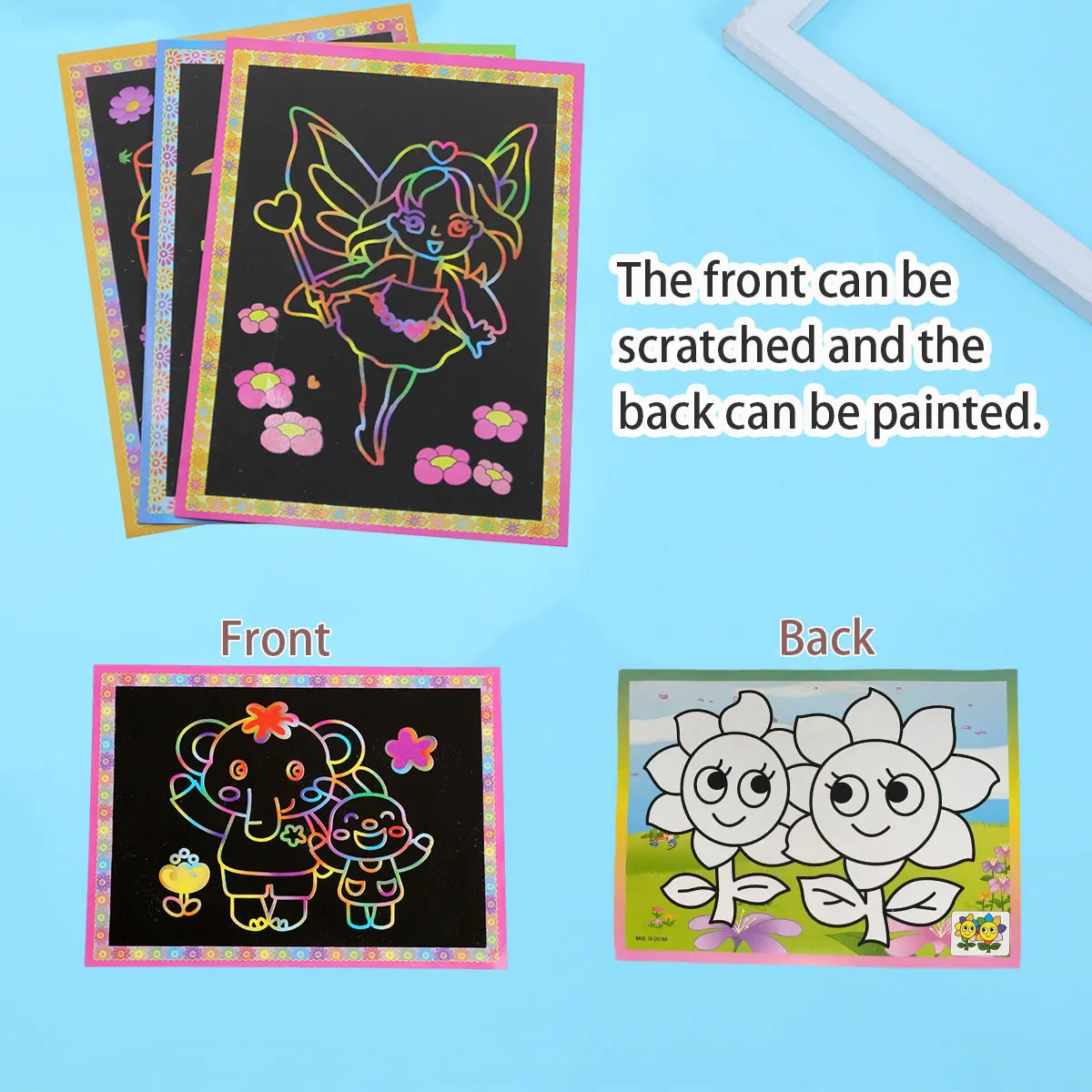 Random 8/10pcs A Lot Magic Scratch Art Doodle Pad Painting Cards Toys Early Educational Learning Drawing Toys