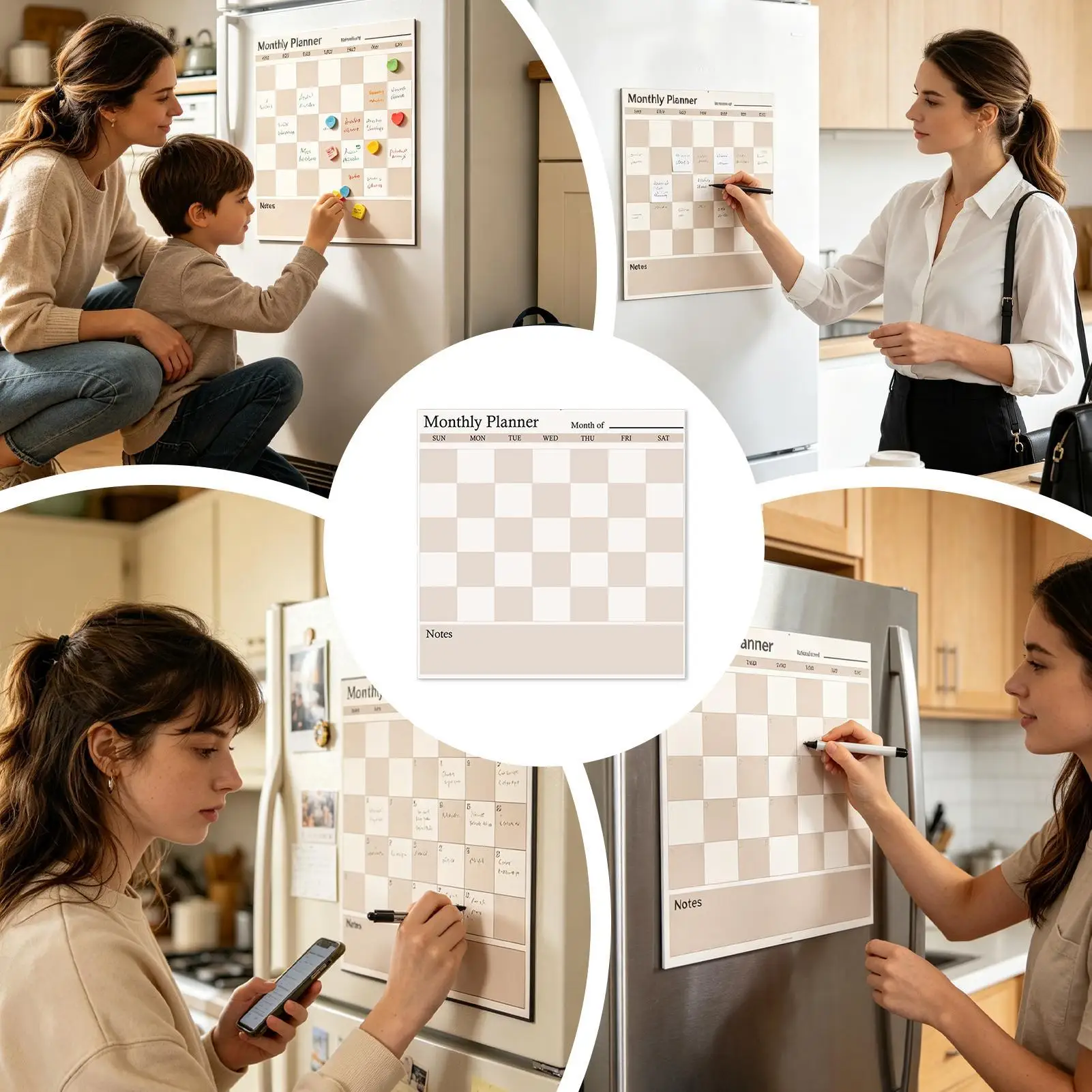 Fridge Planner Calendar Dry Erase Message Board Magnetic Planner Calendar For Home Apartment School Classroom Dormitory Kitchen