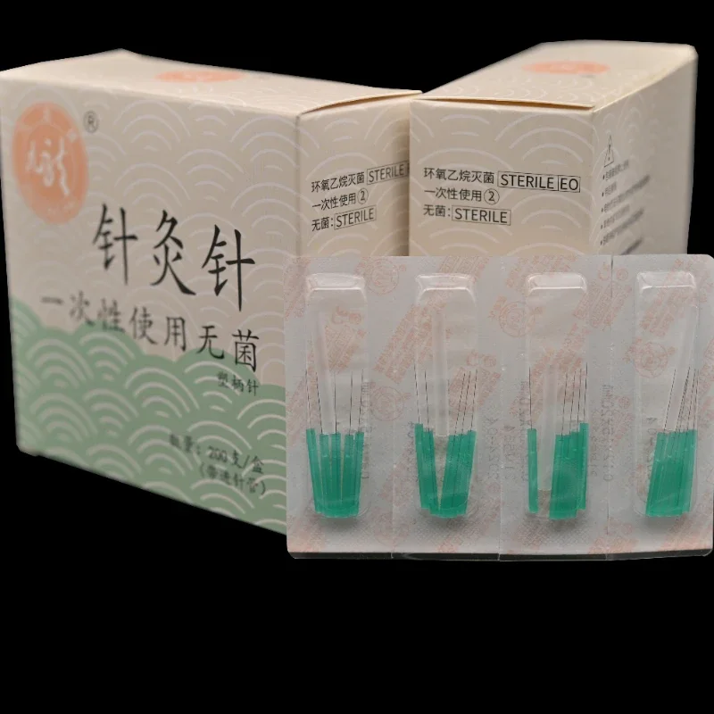 0.12*15mm Face Needle Sterile Acupuncture Needle Sharp/Fine Color Plastic Handle Disposable Needle Beauty Massage 200 Pcs/box