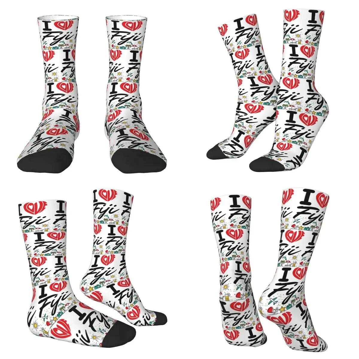 أنا أحب فيجي الجوارب Harajuku جوارب عالية الجودة كل موسم الجوارب الطويلة اكسسوارات للرجل المرأة هدايا عيد الميلاد