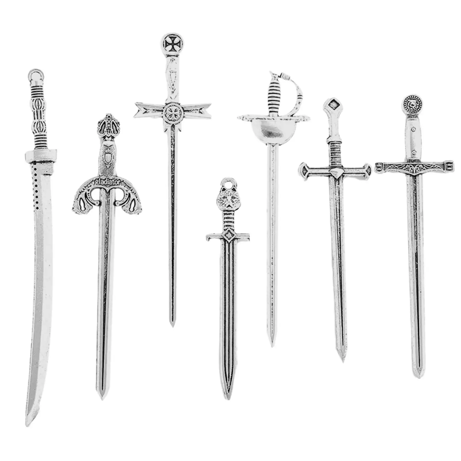 Sword Charms for Necklace Bracelet Making Alloy Antique Sword Pendants for Earrings DIY Jewelry Craft Supplies Men Gift