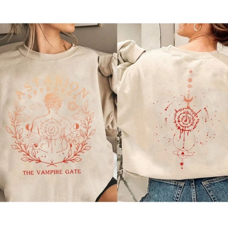 발두르스 게이트 3 아스타리온 스웨트셔츠, 비디오 게임 셔츠, 게이머 선물, 아스타리온 로그 뱀파이어 풀오버 BG3 상품 야외용 보온 후드티