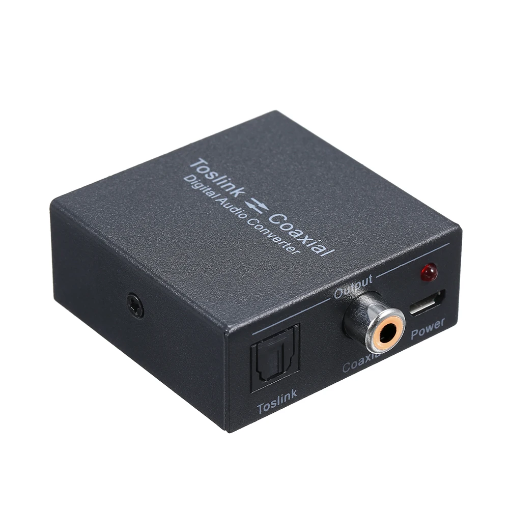 Digital 2-Way Audio Converter Optical SPDIF Toslink to Coaxial and Coaxial to Optical SPDIF Toslink Bi-Directional Swtich Audio