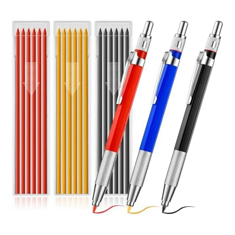 

Welding Pencil With Round Lead Set Kit Metal Welding Marker Set For Pipe Joints, Welders, Steel Construction, Carpentry