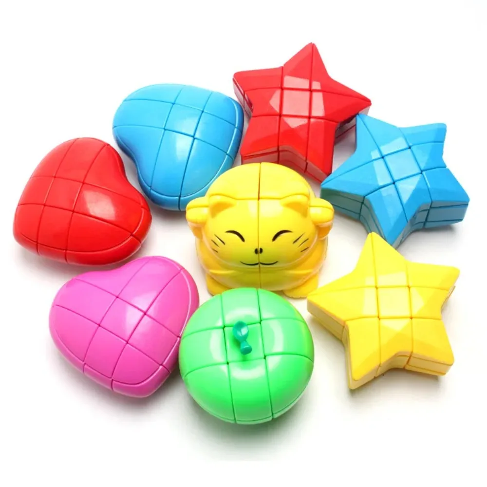 Yongjun 3x3x3 Stange Shape Cube Collection Love Heart Star Cat Apple Speed Twist Cubo Magico Educational Toy Valentine Day Gift