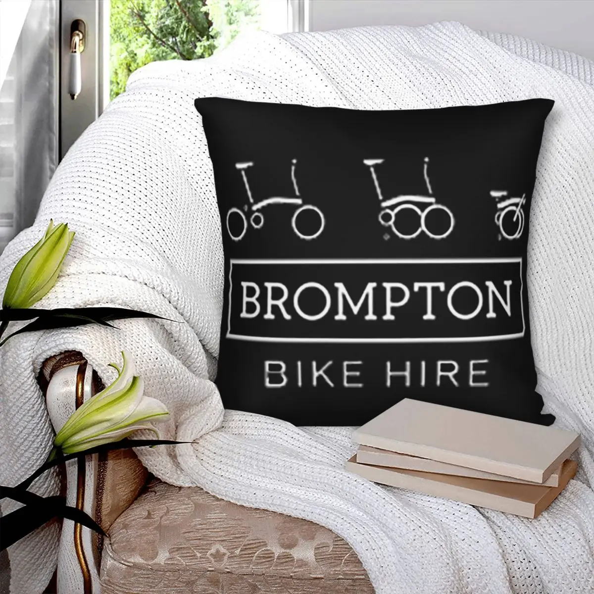 Brompton Bike Square Pillowcase Polyester Pillow Cover Velvet Cushion Decor Comfort Throw Pillow For Home Sofa