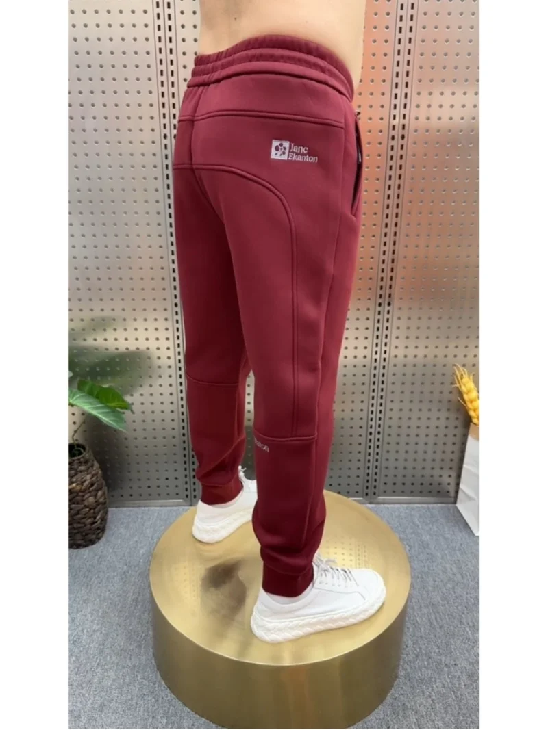 

Мужские утепленные повседневные трикотажные хлопковые брюки на осень-зиму, свободные, с манжетами, на резинке, модные, в городском стиле, длинные штаны