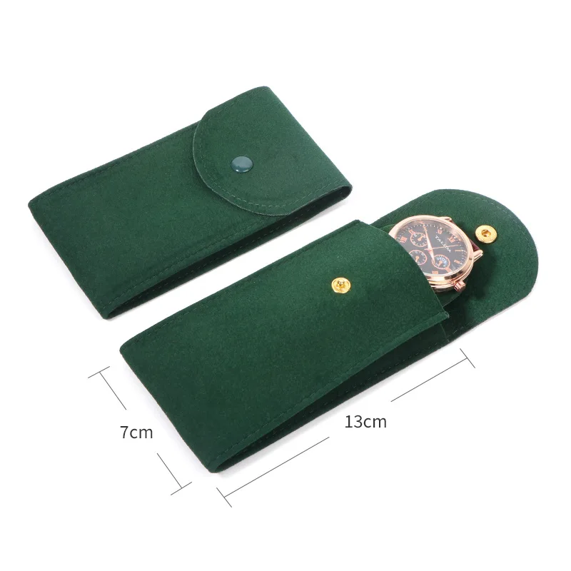 Hochwertige Flip-Top-Uhrentasche mit Knopfverschluss, Verdickte Samttasche, Tragbare Doppelseitige Kratzfeste Armbanduhr-Geschenktasche – Detail 7