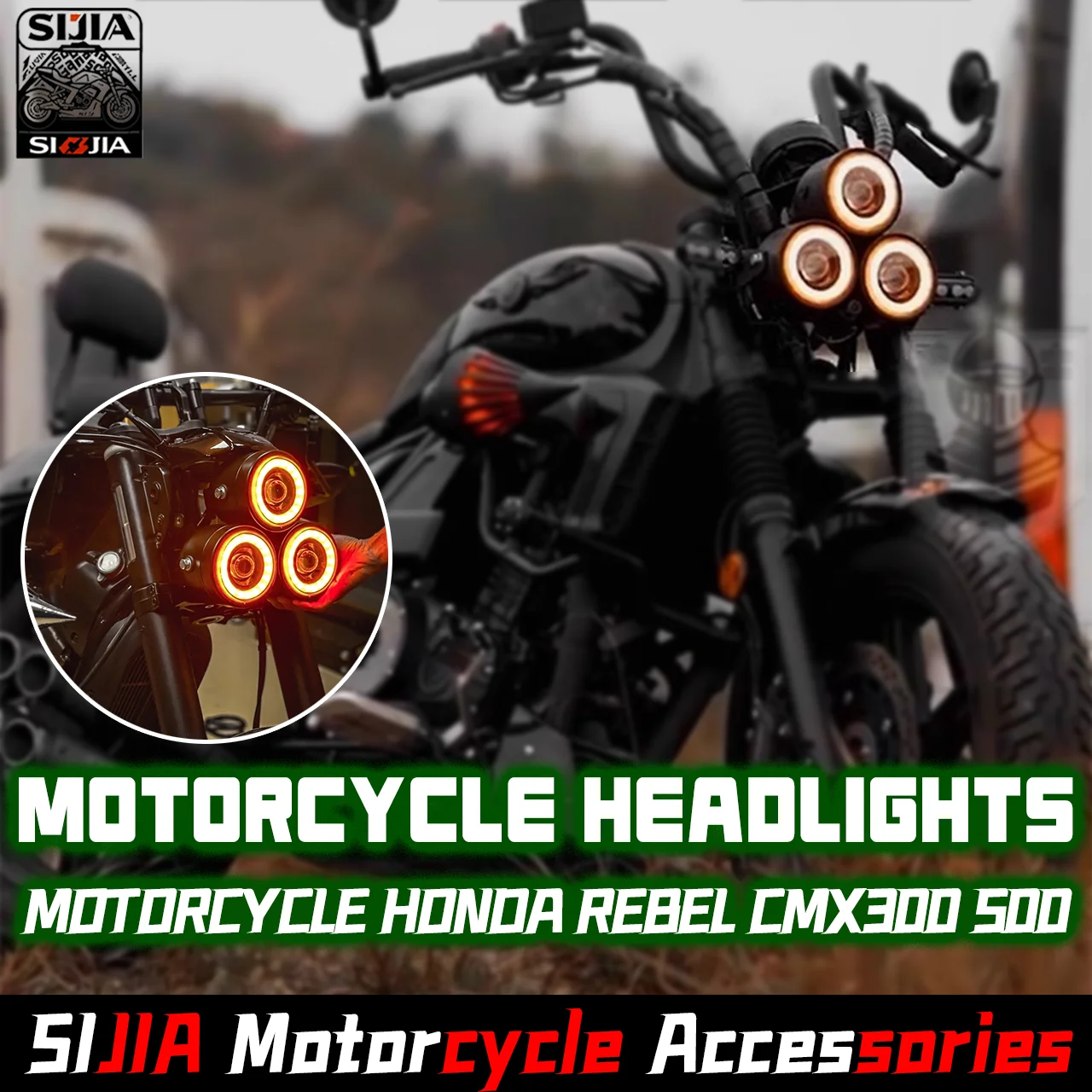 

Motorcycle Headlight Assembly For HONDA REBEL CMX300 CMX500 Rebel500 Rebel300 2020-2023 Front Headlamp Hi-Low Beam Lamp