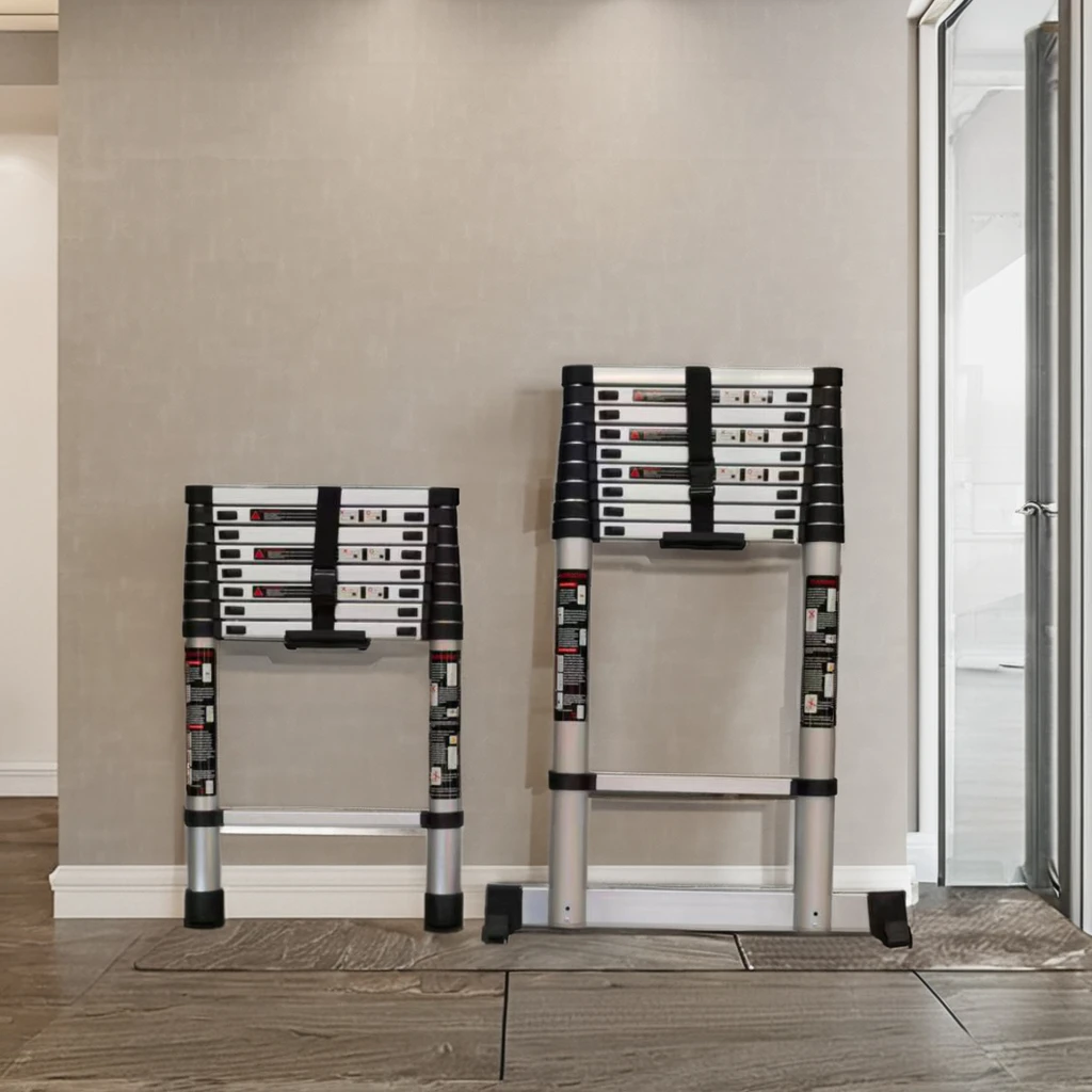 4.6 Meter Telescopic Aluminum Ladder 12-Step Multifunctional and Scalable Design for Home Use