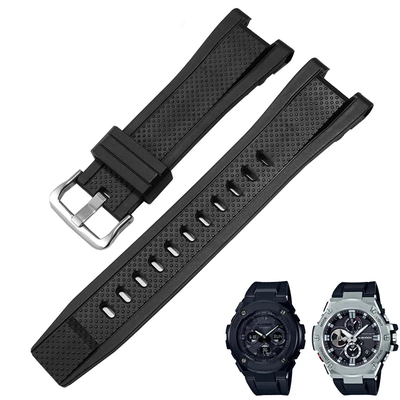 Silicone Watch Strap for Casio G-Shock GST-W120L S130L S310 B100 GST-W100G Men Rubber Wristband Bracelet GST Series 26*14mm