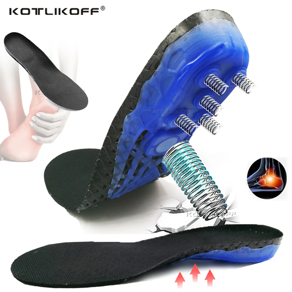 Premium Siliconen Gel Inlegzolen Met Lente Schokabsorptie Demping Sport Binnenzool Orthopedische Insert Fasciitis Plantaris Voetverzorging